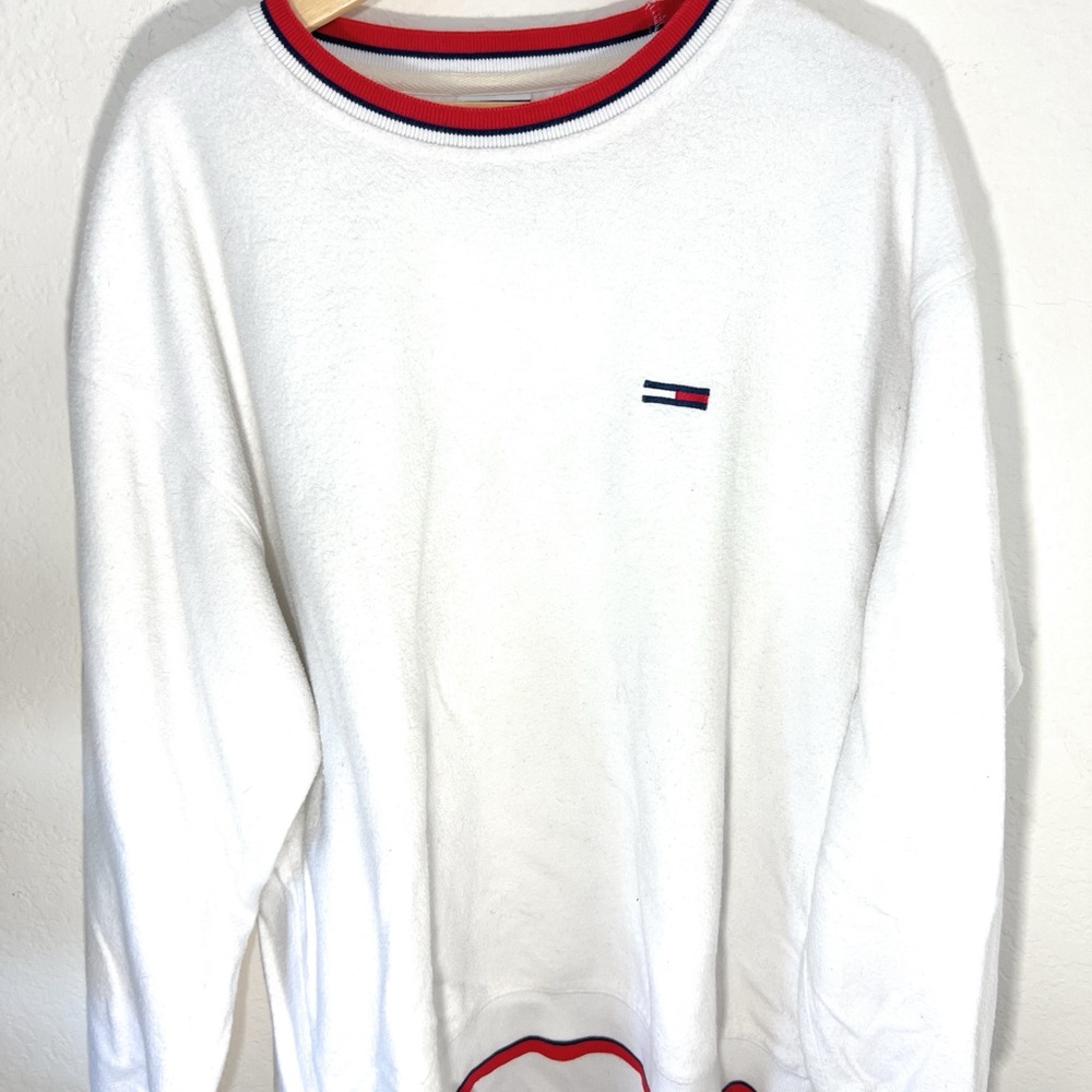 Tommy Hilfiger Jeans Sweatshirt Men's Extra Large White Made In USA Vint…